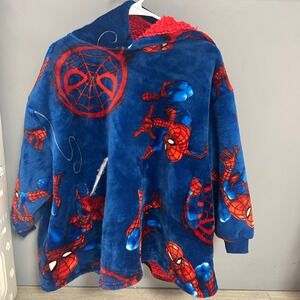 Kids Spiderman Blanket Hoodie Fleece Cozy Loungewear One Size Fits Most 4-10 BIG